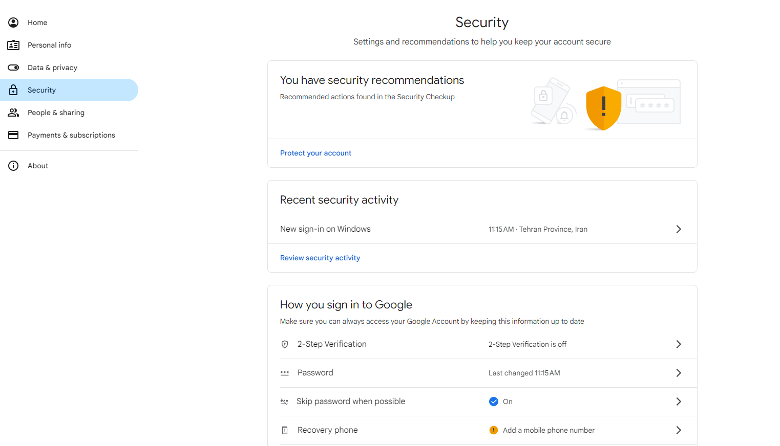 ورود به حساب Google