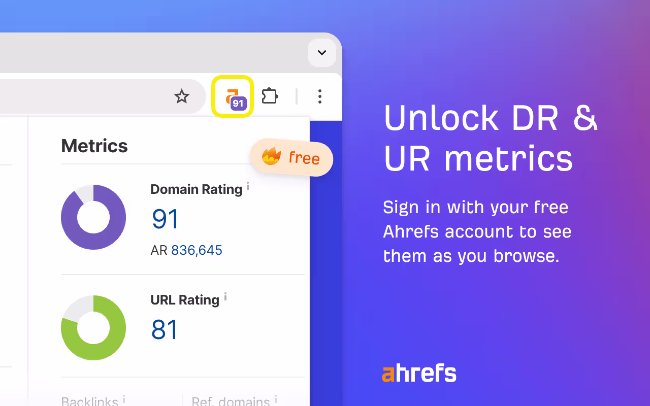 اکستنشن Ahrefs SEO Toolbar